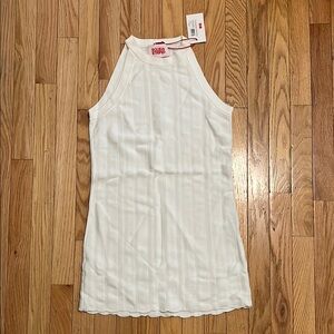 SOLID & STRIPED White Textured Stripe Dress